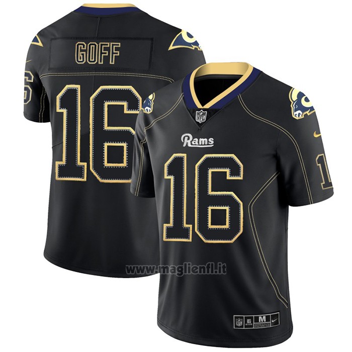 Maglia NFL Limited Los Angeles Rams Goff Lights Out Nero